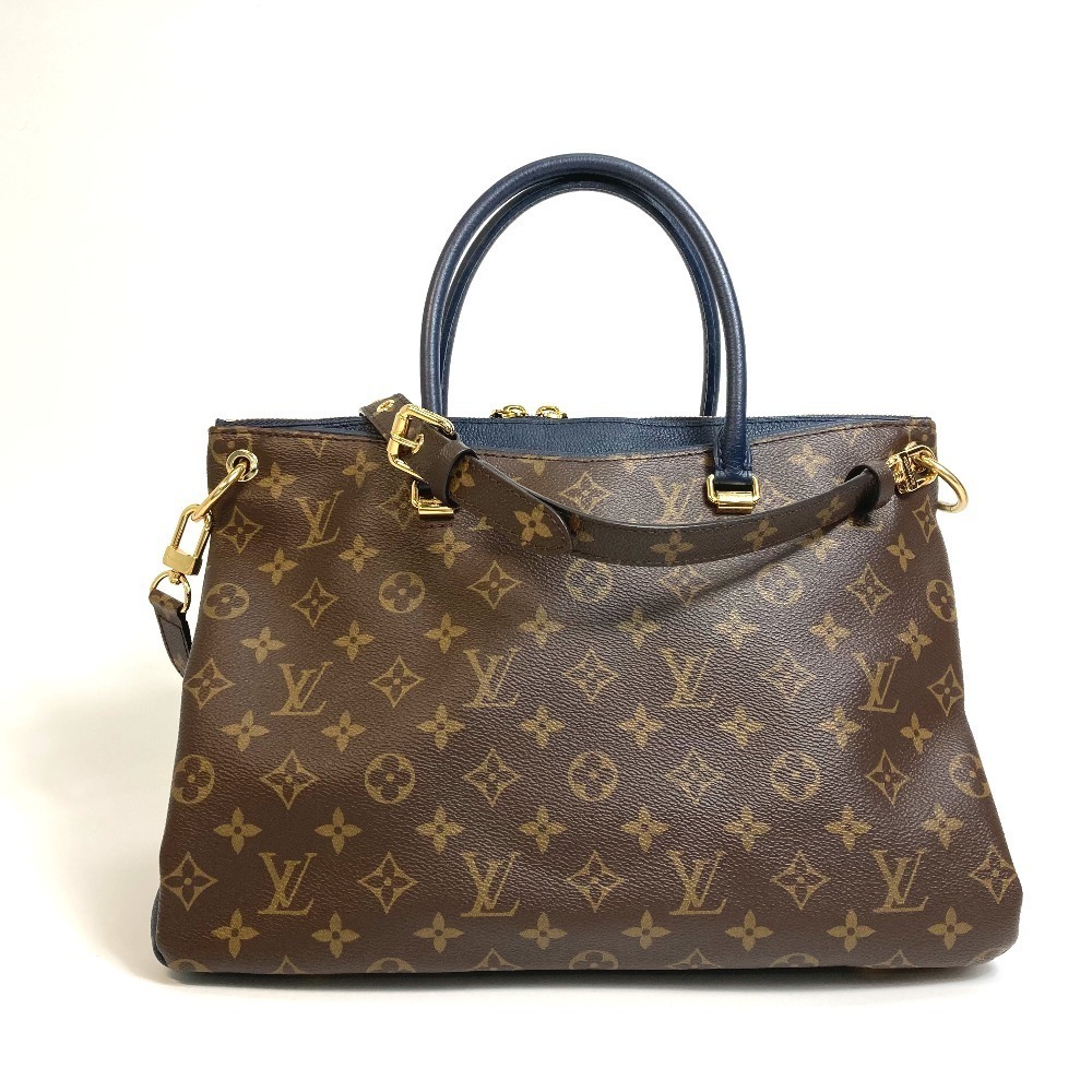 Louis Vuitton Monogram Pallas 2way Handbag Marine Brown X Navy